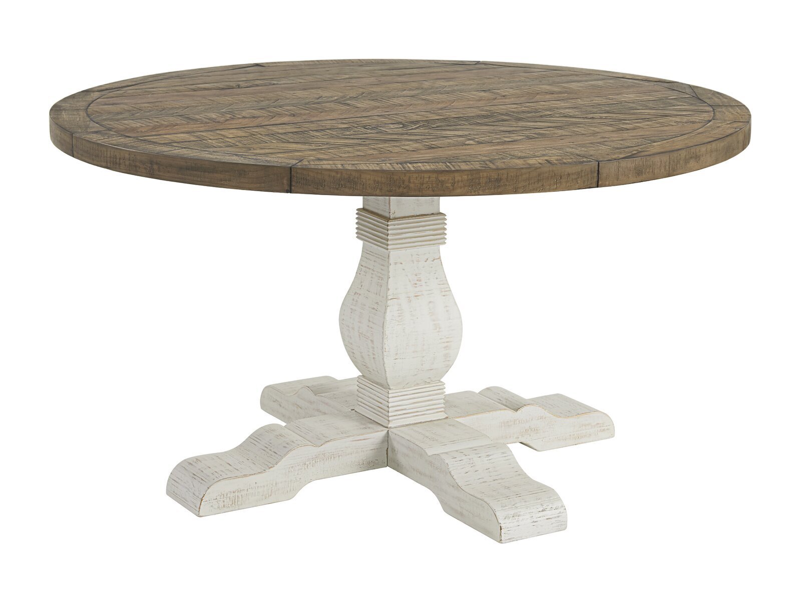 Solid Pine Distressed Wood Dining Table 