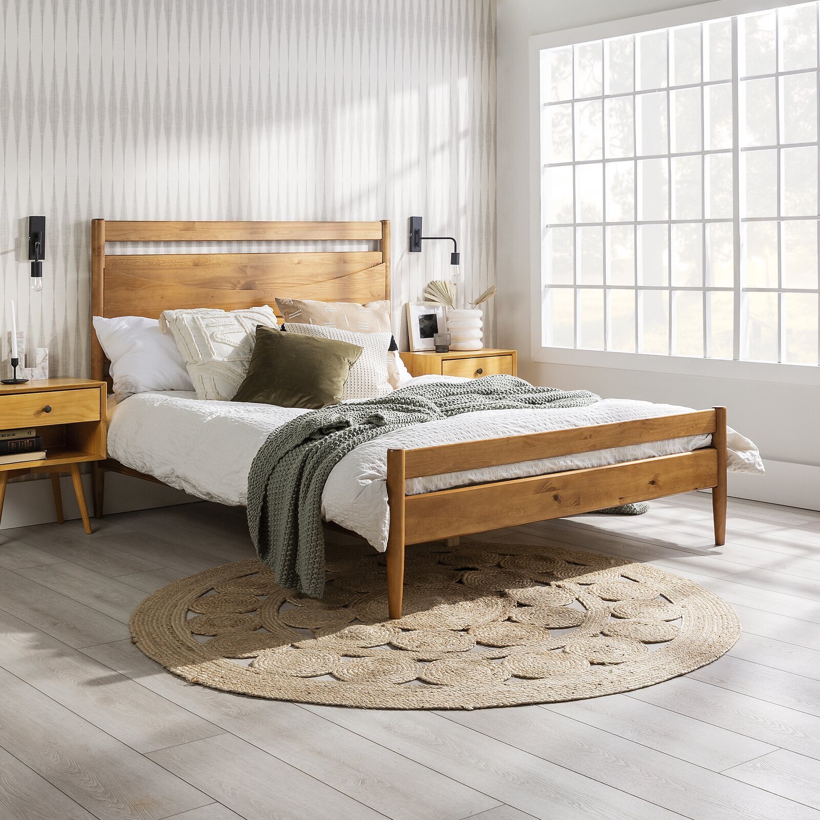 Solid Pine Japandi Bed Frame