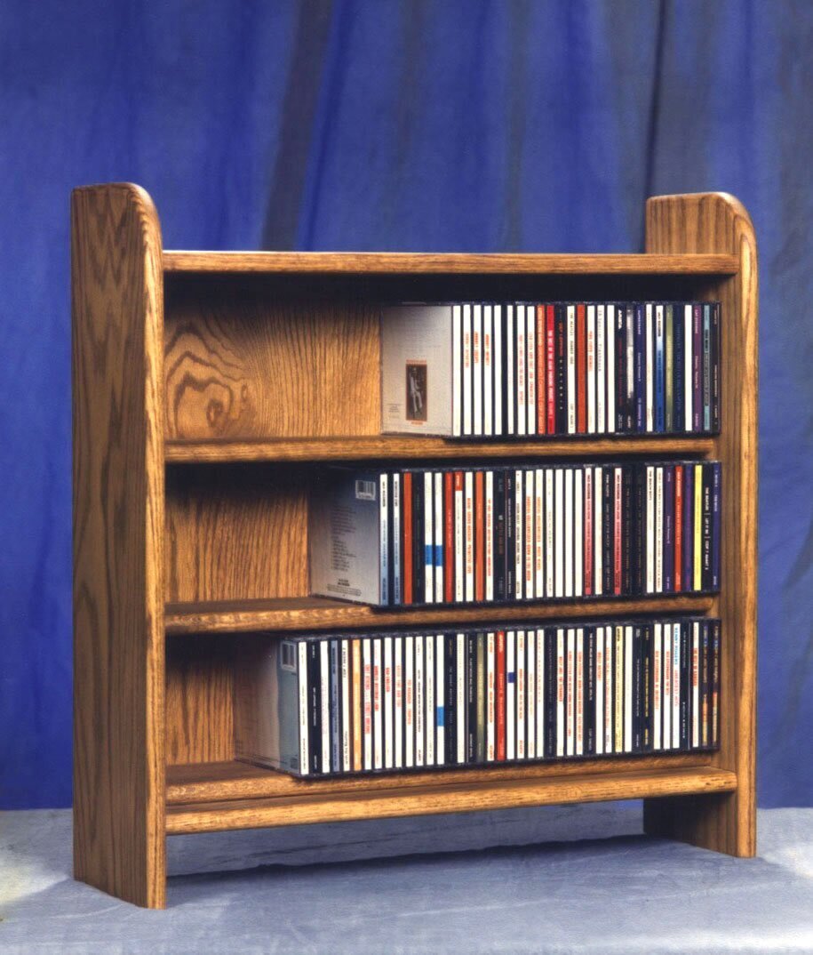 Solid wood CD shelf in traditional style