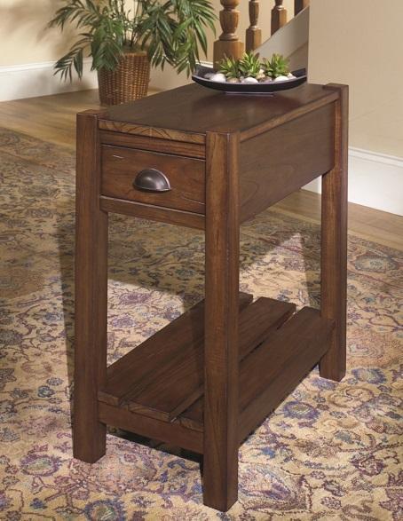 Solid wood narrow end table 