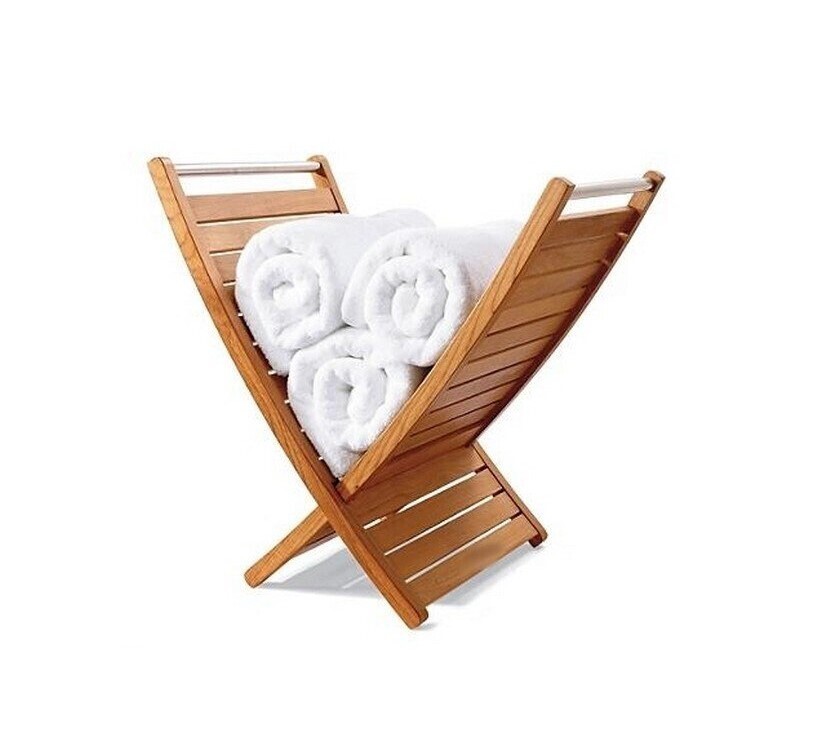 Spa Style Wooden Towel Rack For A Touch of Luxury 