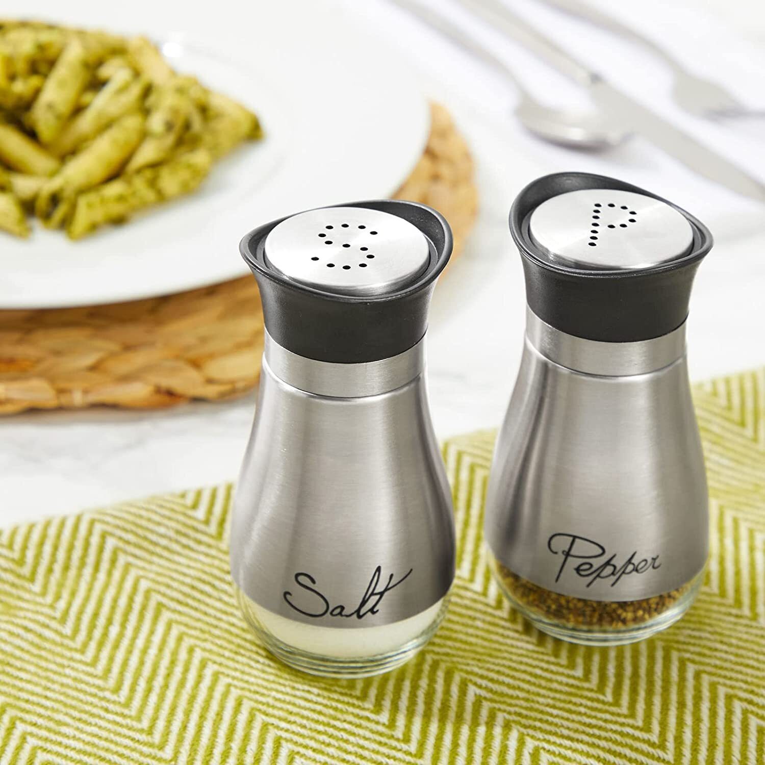 Stainless Steel Salt and Pepper Shakers