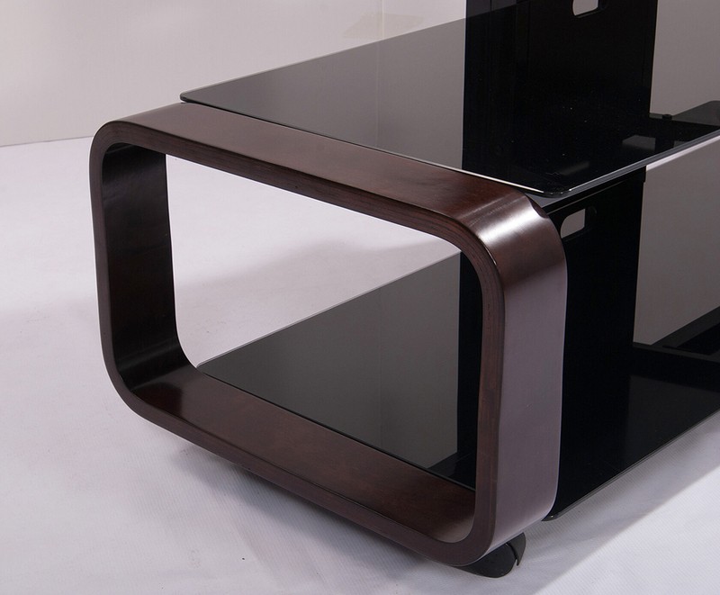 Stemple Latitude Run® Fixed Multi Screen Floor Stand Mount for Greater Than 50" Screens with Shelving