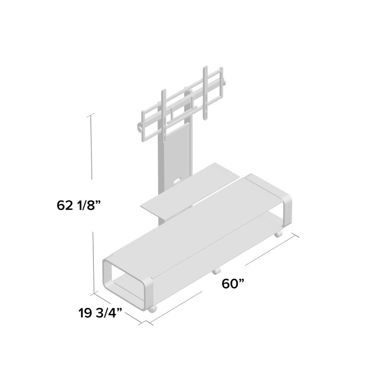 Stemple Latitude Run® Fixed Multi Screen Floor Stand Mount for Greater Than 50" Screens with Shelving