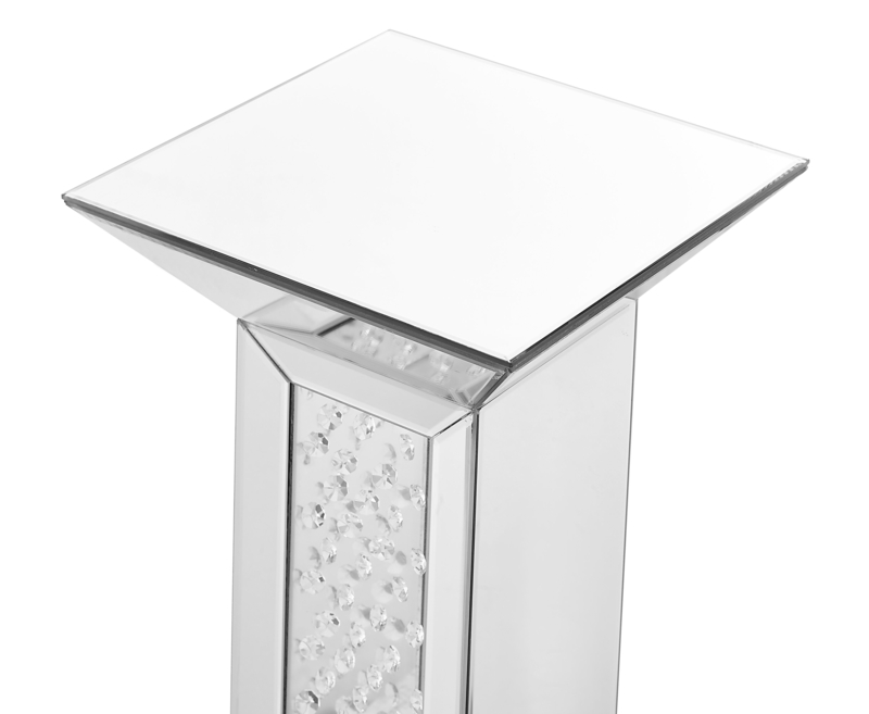 Stonebraker 24'' Tall Glass Pedestal End Table