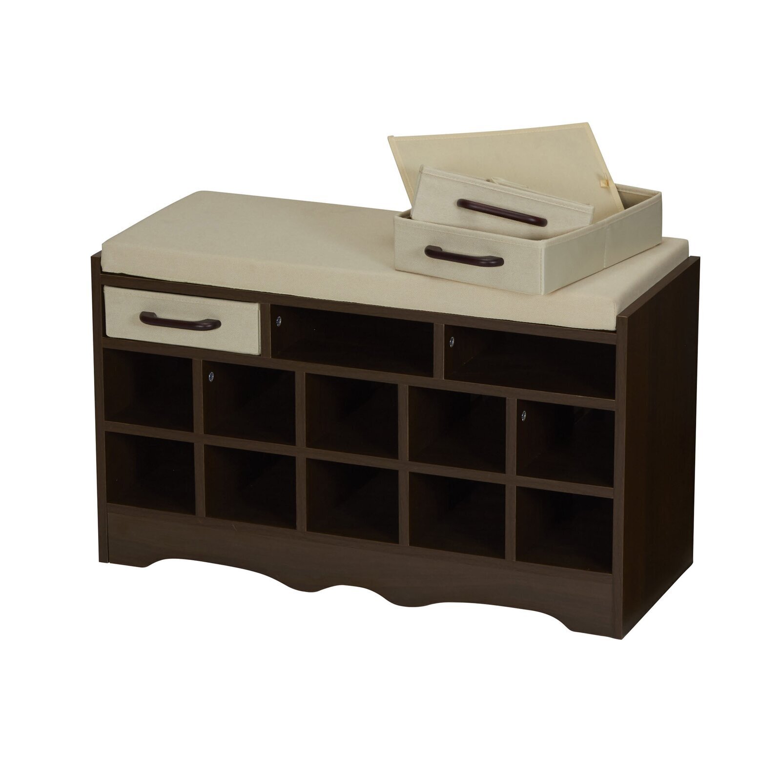 Storage Bench with Cubby Holes