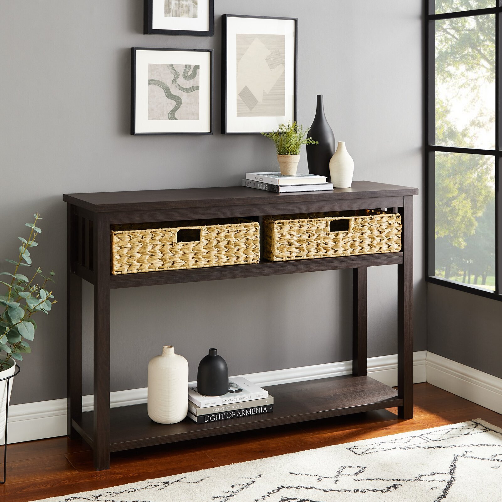 Storage Console With Baskets 