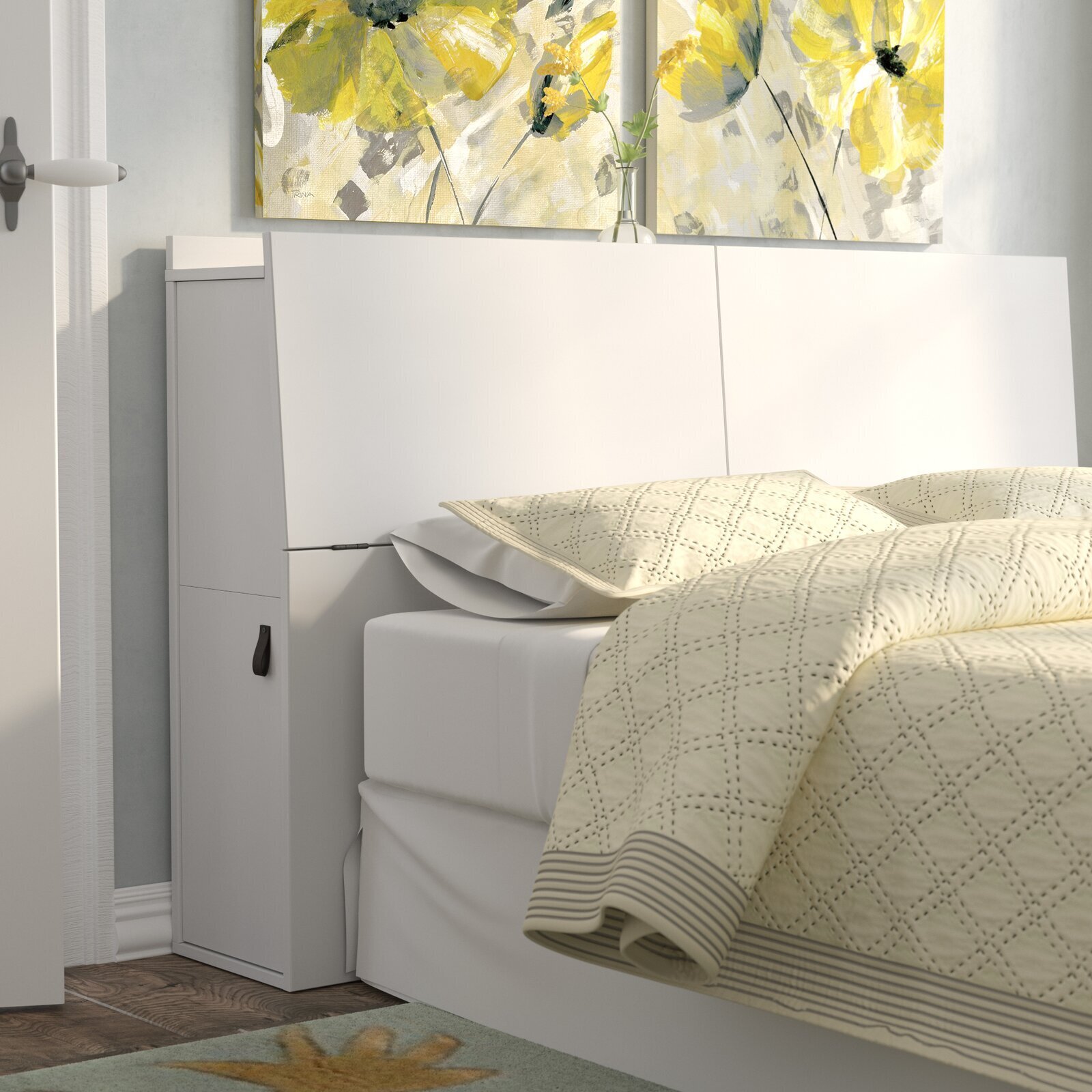 Storage headboard with secret compartments all over
