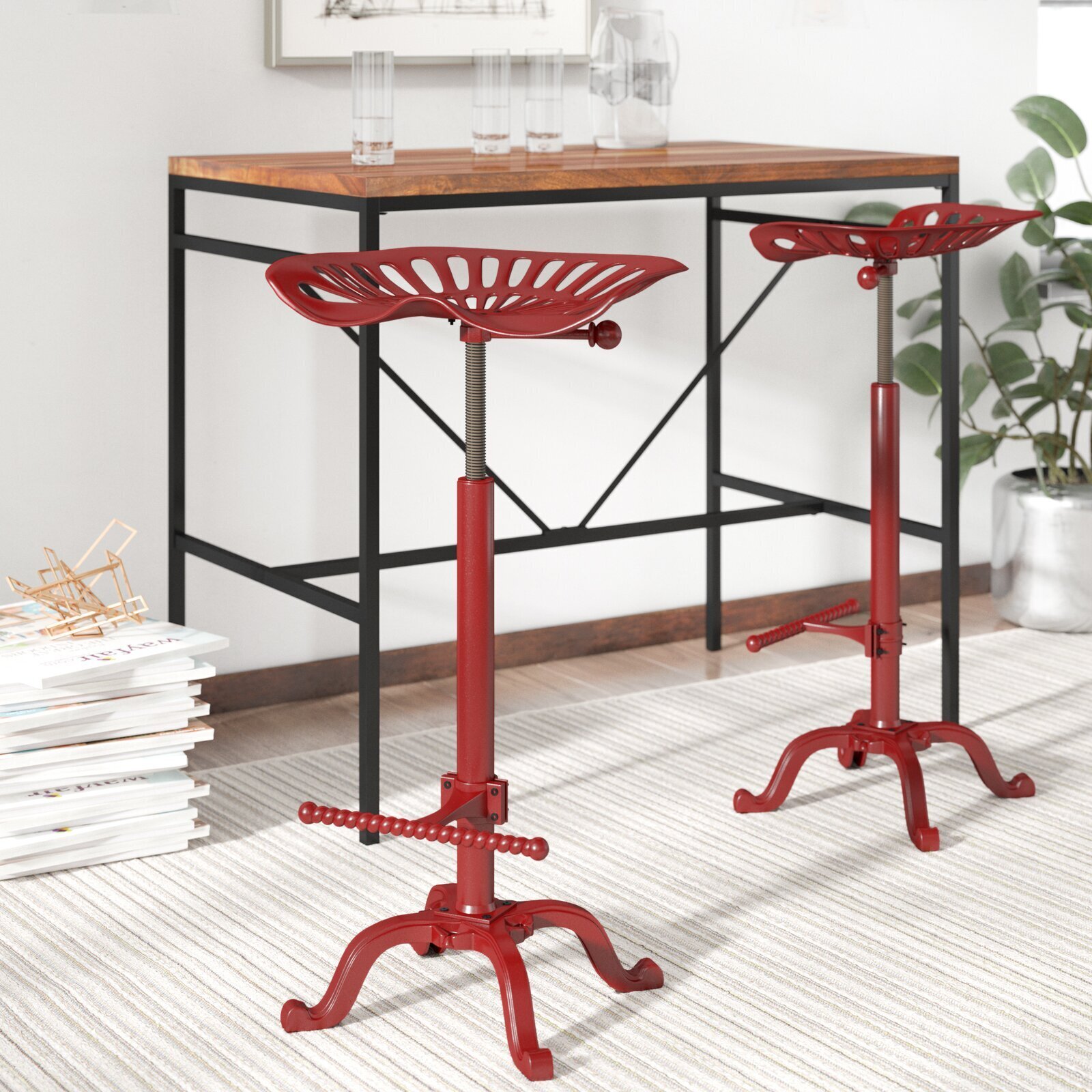 Swivel Adjustable Height Counter and Bar Stool