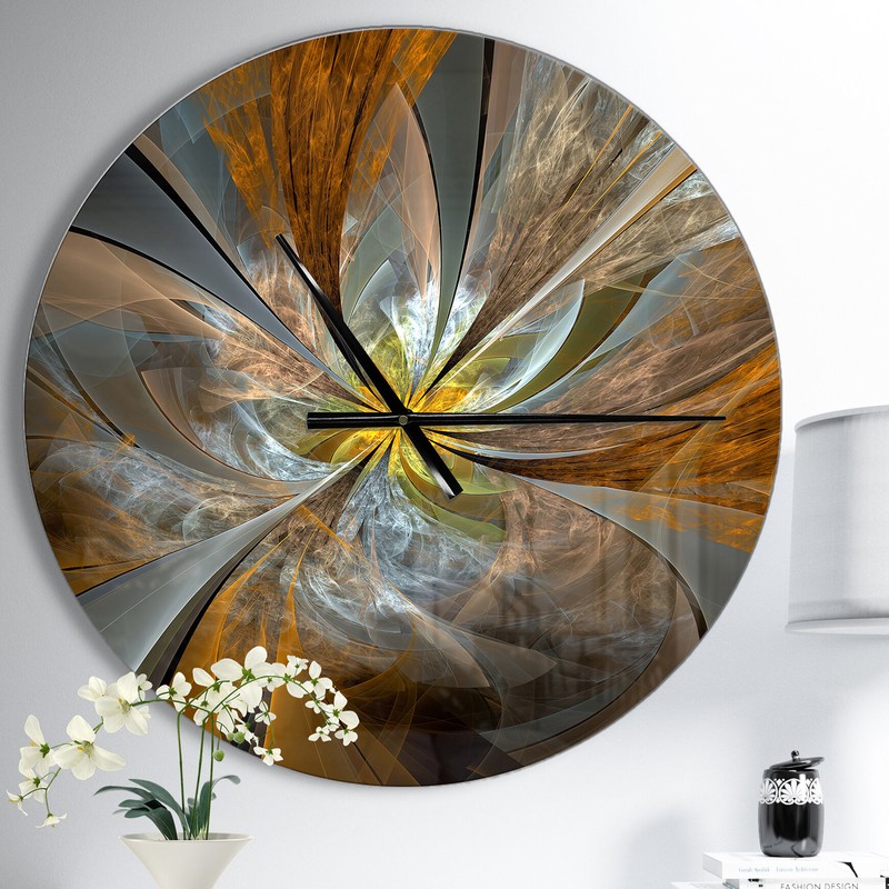 Symmetrical Fractal Flower Wall Clock