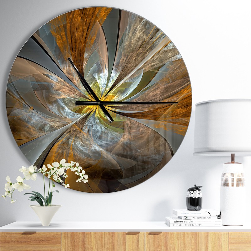 Symmetrical Fractal Flower Wall Clock
