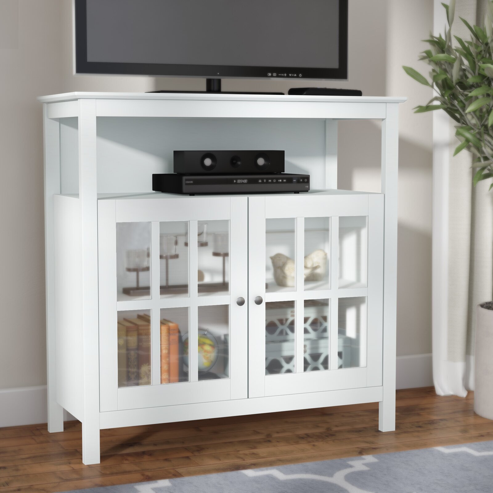 Tall TV Stand White 