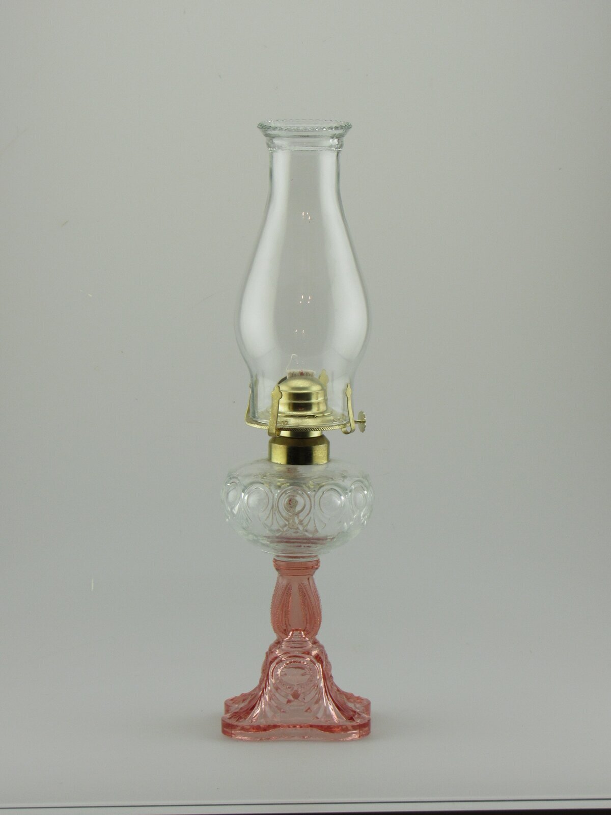 Tall Two toned Glass Vintage Oil Lamp