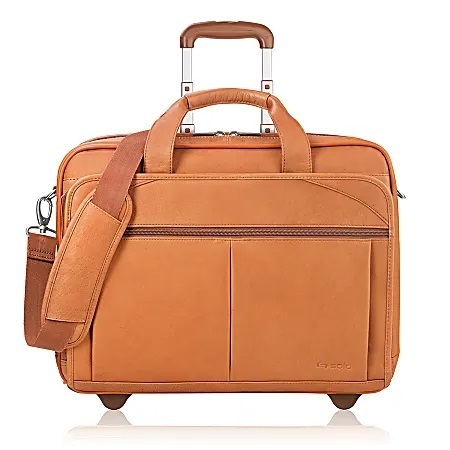 Tan Wheeled Laptop Bag