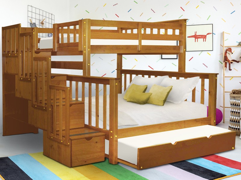 Tena 4 Drawer Solid Wood Standard Bunk Bed with Trundle by Harriet Bee