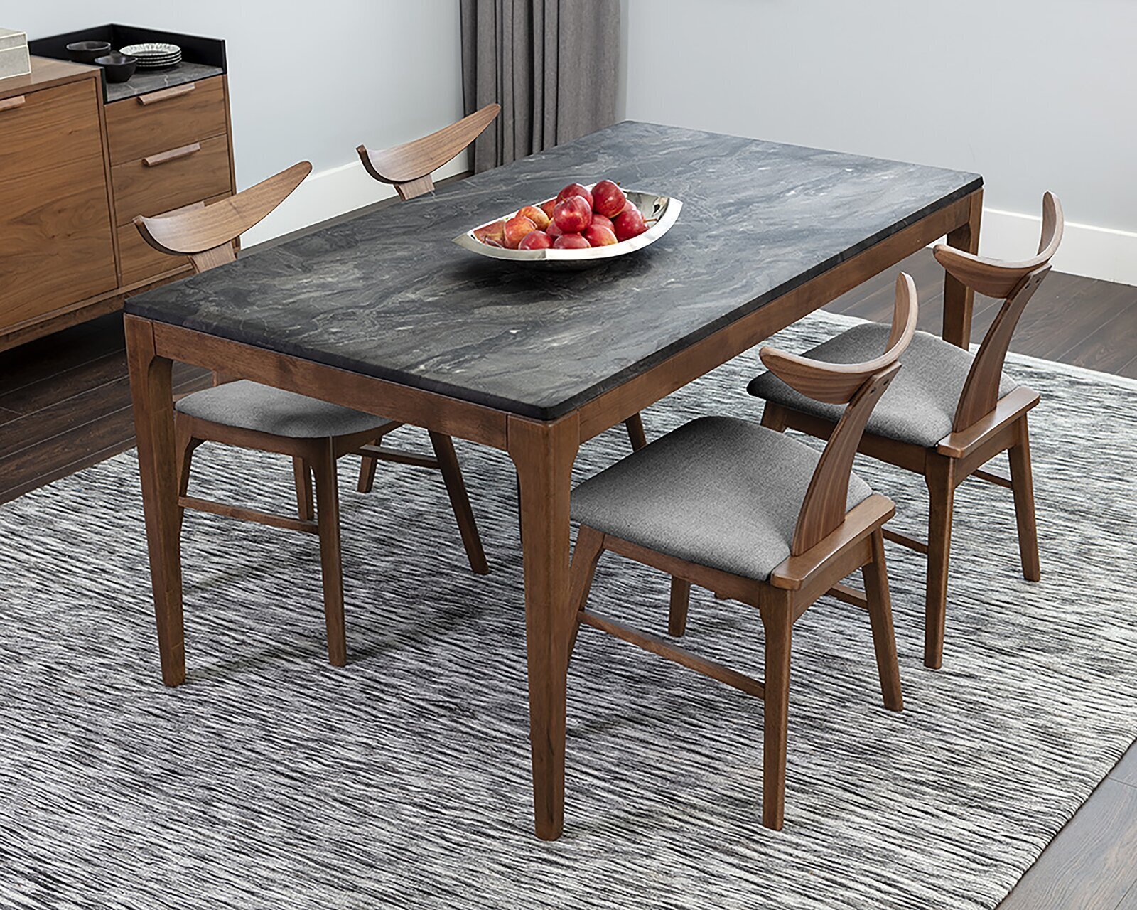 Textured Dining Table With Warm Acacia 