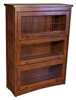 Three door lawyer bookcase (with leaded glass on the top shelf) 