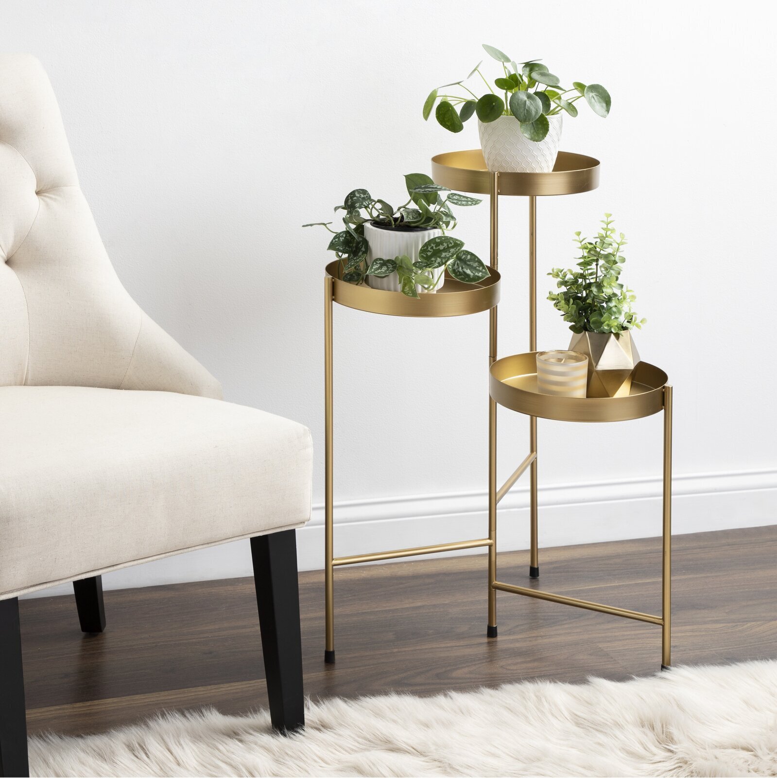 Three Tiered Round Plant Stand Table