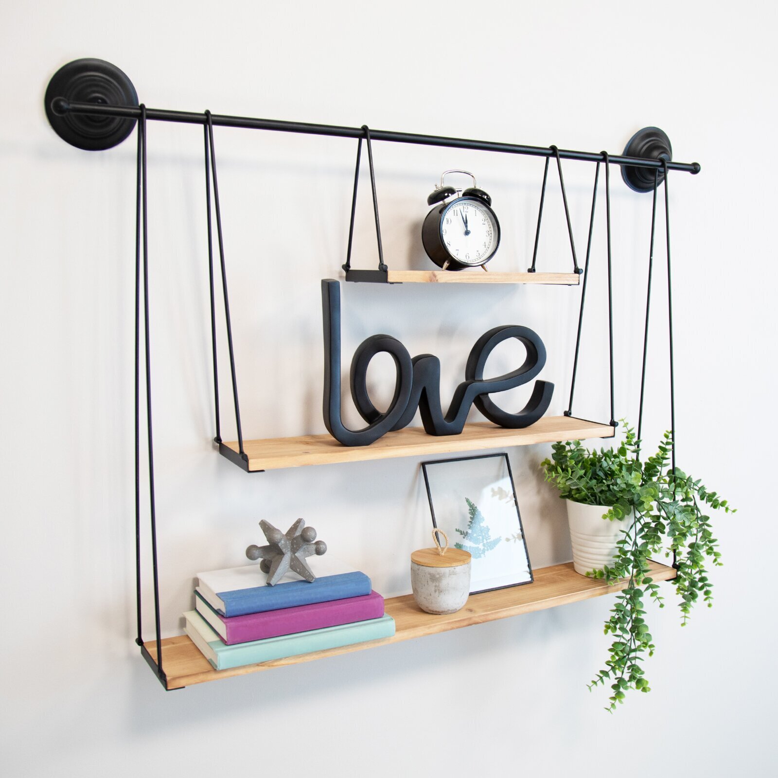 Tiered Swing Wooden Display Shelf