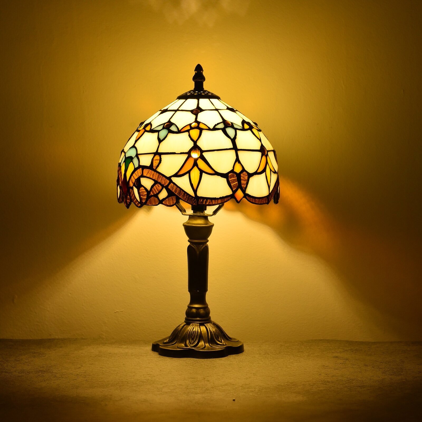 Tiffany lotus lamp in a warm palette