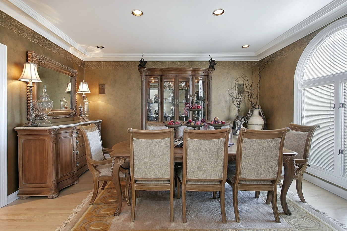 Traditional dining room in luxury home