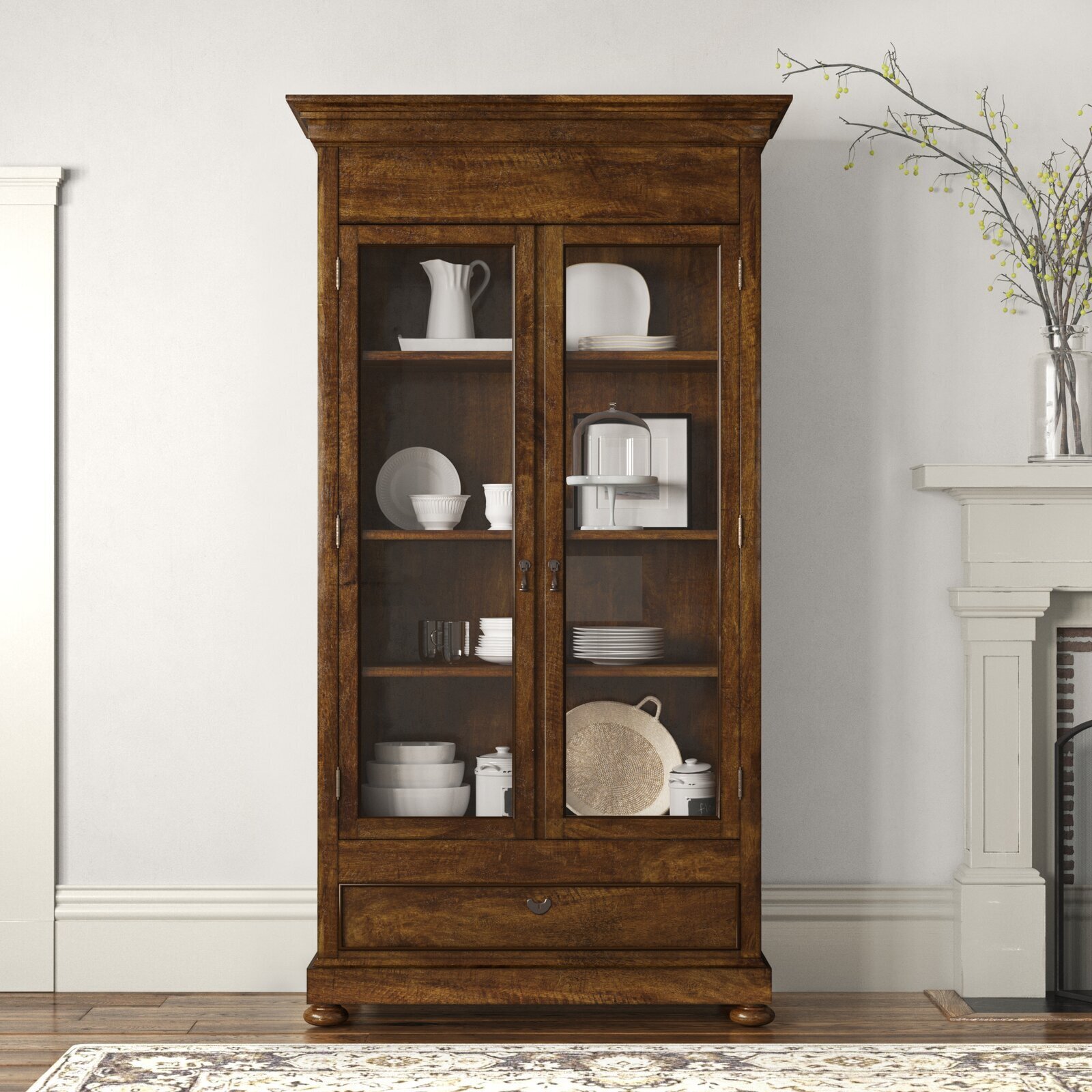 Traditional Large China Cabinet 