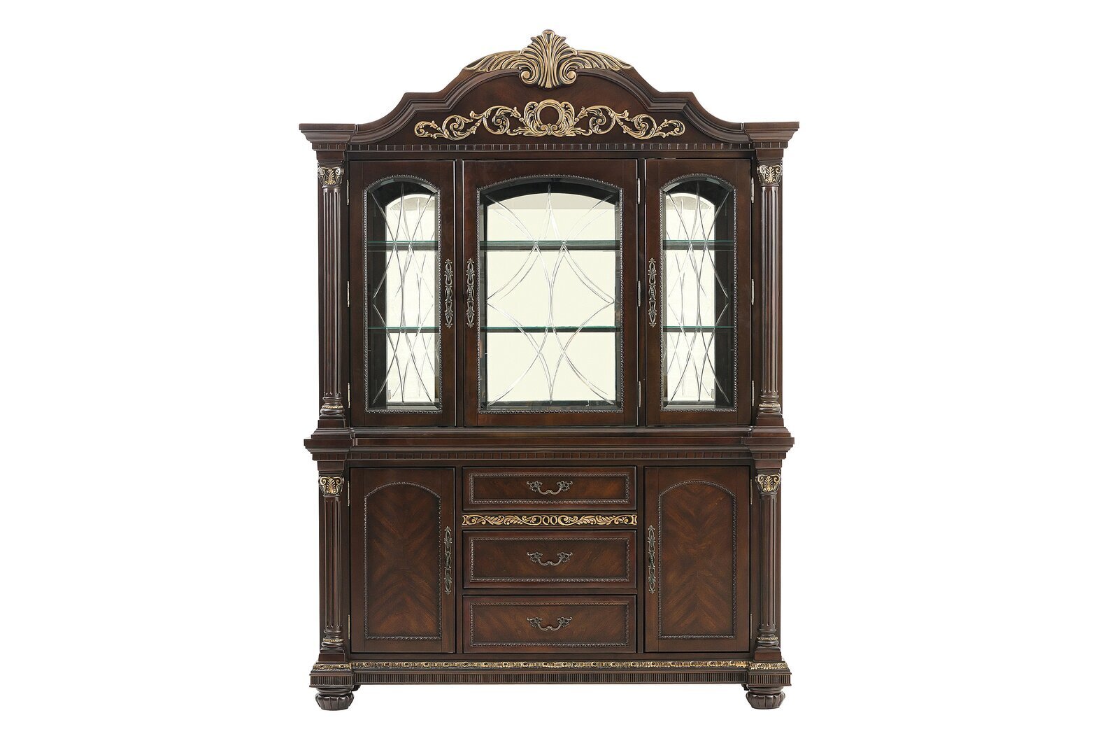 Traditional Old School Cherry China Cabinet