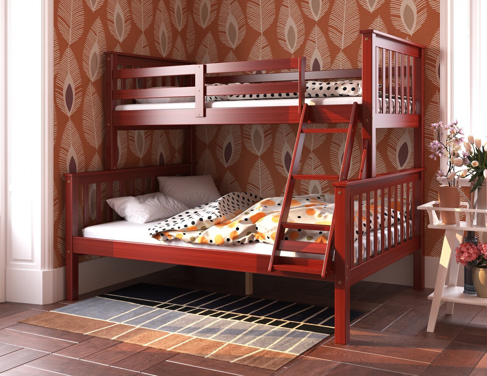Traditional Rustic Bunk Bed Twin Over Full