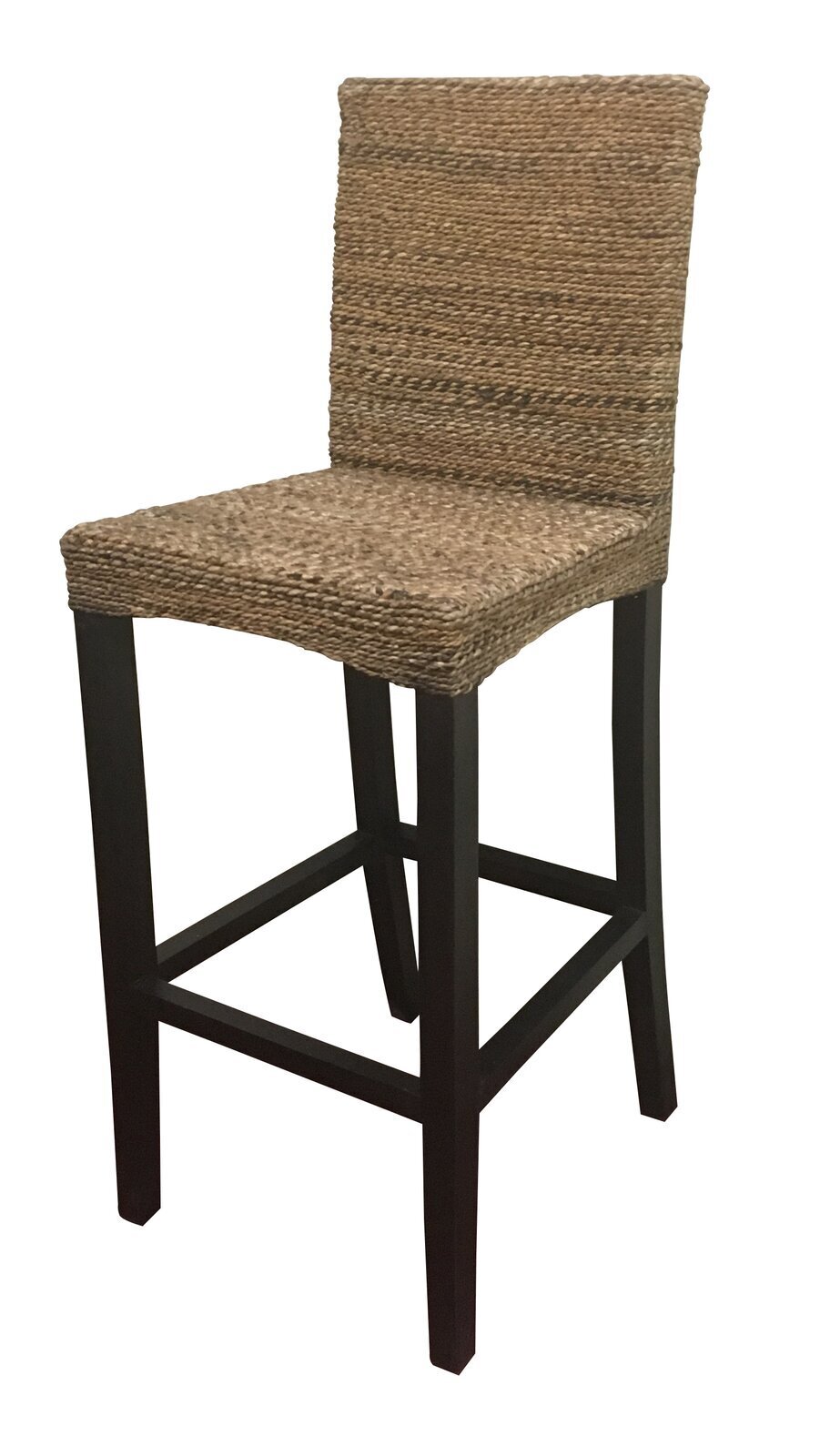 Traditional Seagrass Counter Stool with Back