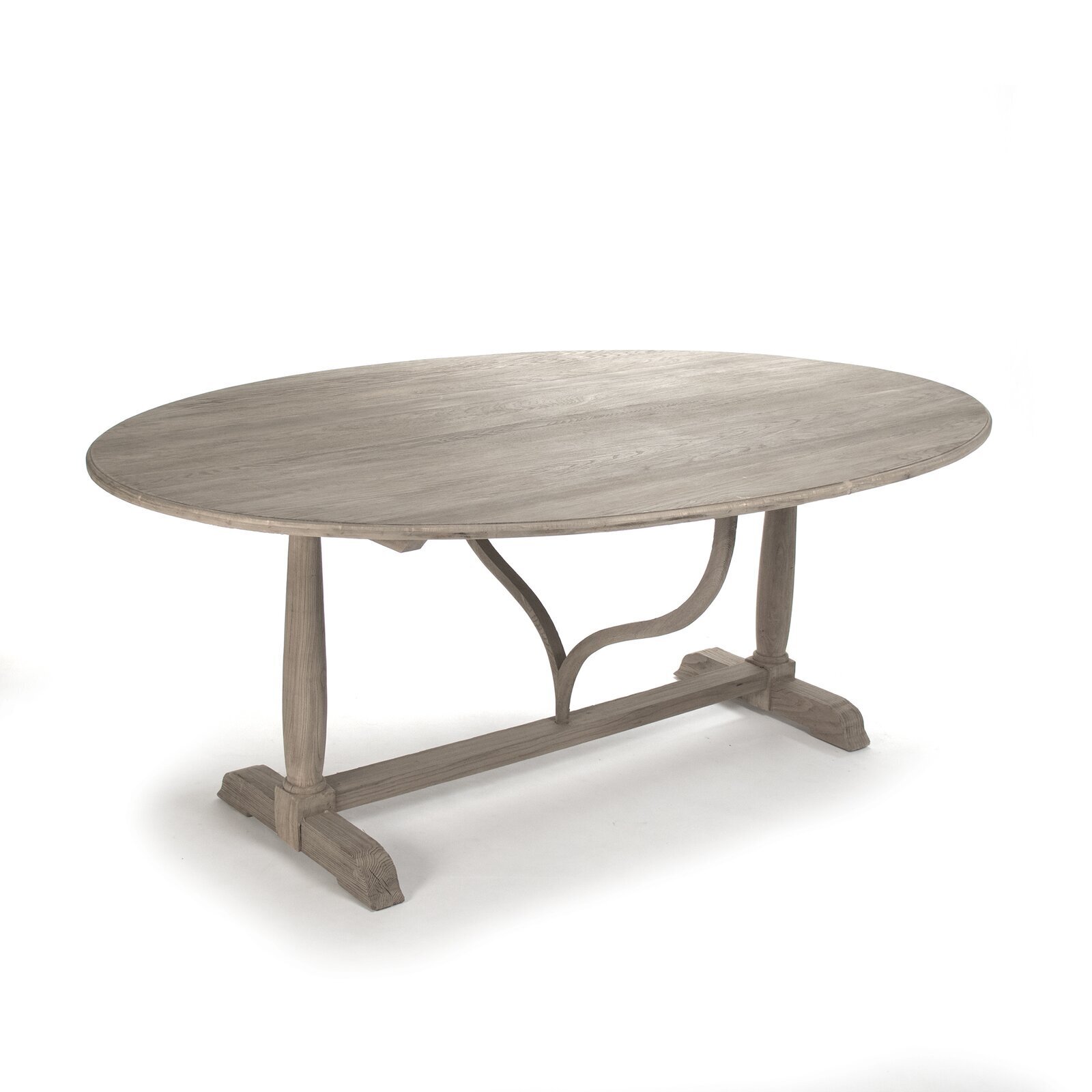 Trestle oval folding table