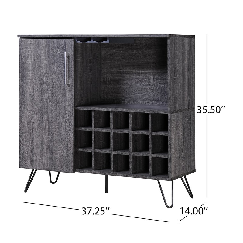 Turnbridge Mid Century Wine and Bar Cabinet