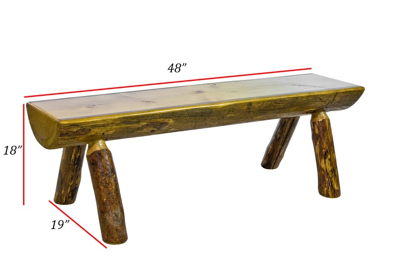 Tustin Half Log Wood Bench