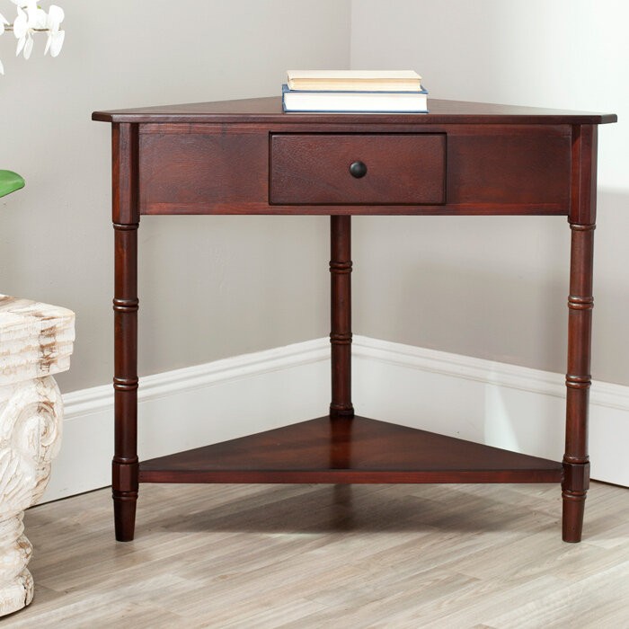 Twerton 28'' Tall Solid Wood 3 Legs End Table with Storage