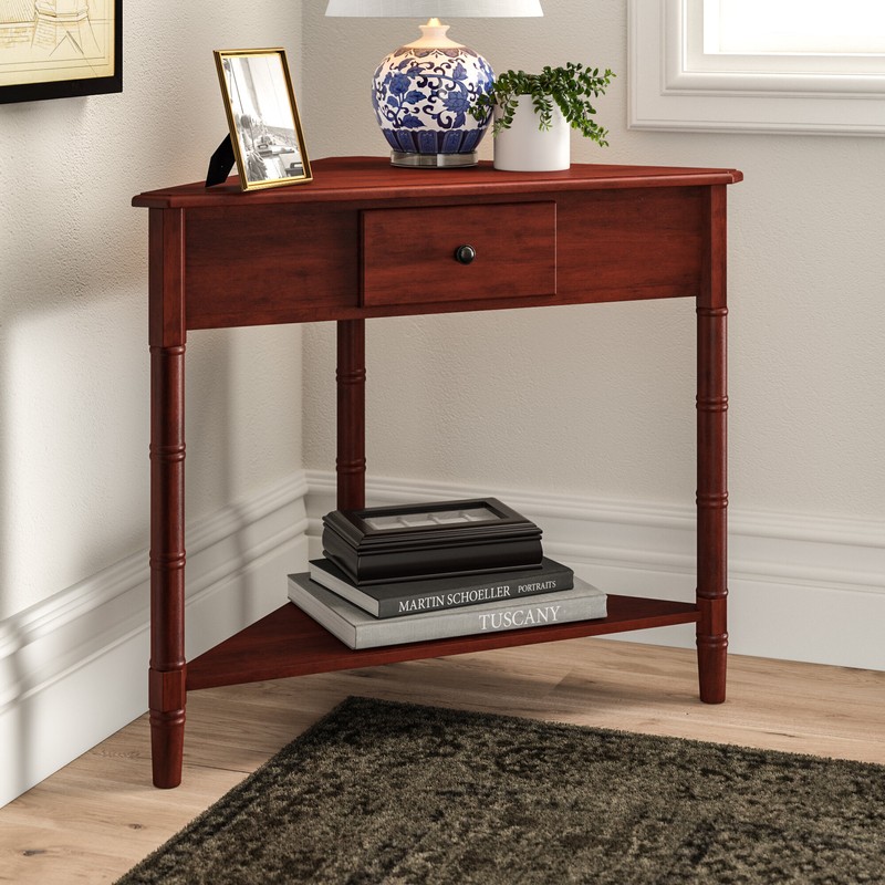 Twerton 28'' Tall Solid Wood 3 Legs End Table with Storage