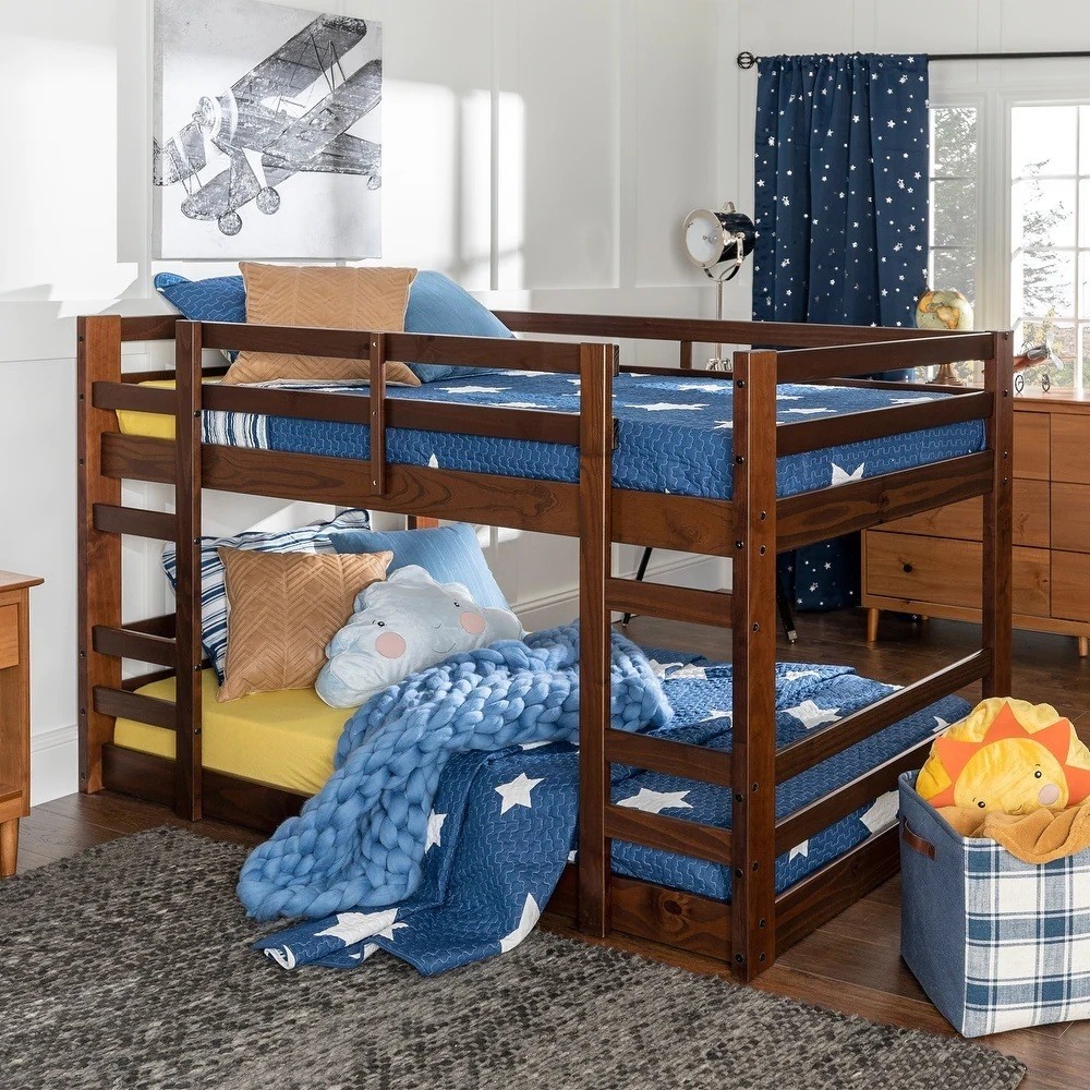 Twin Solid Pine Low Bunk Bed