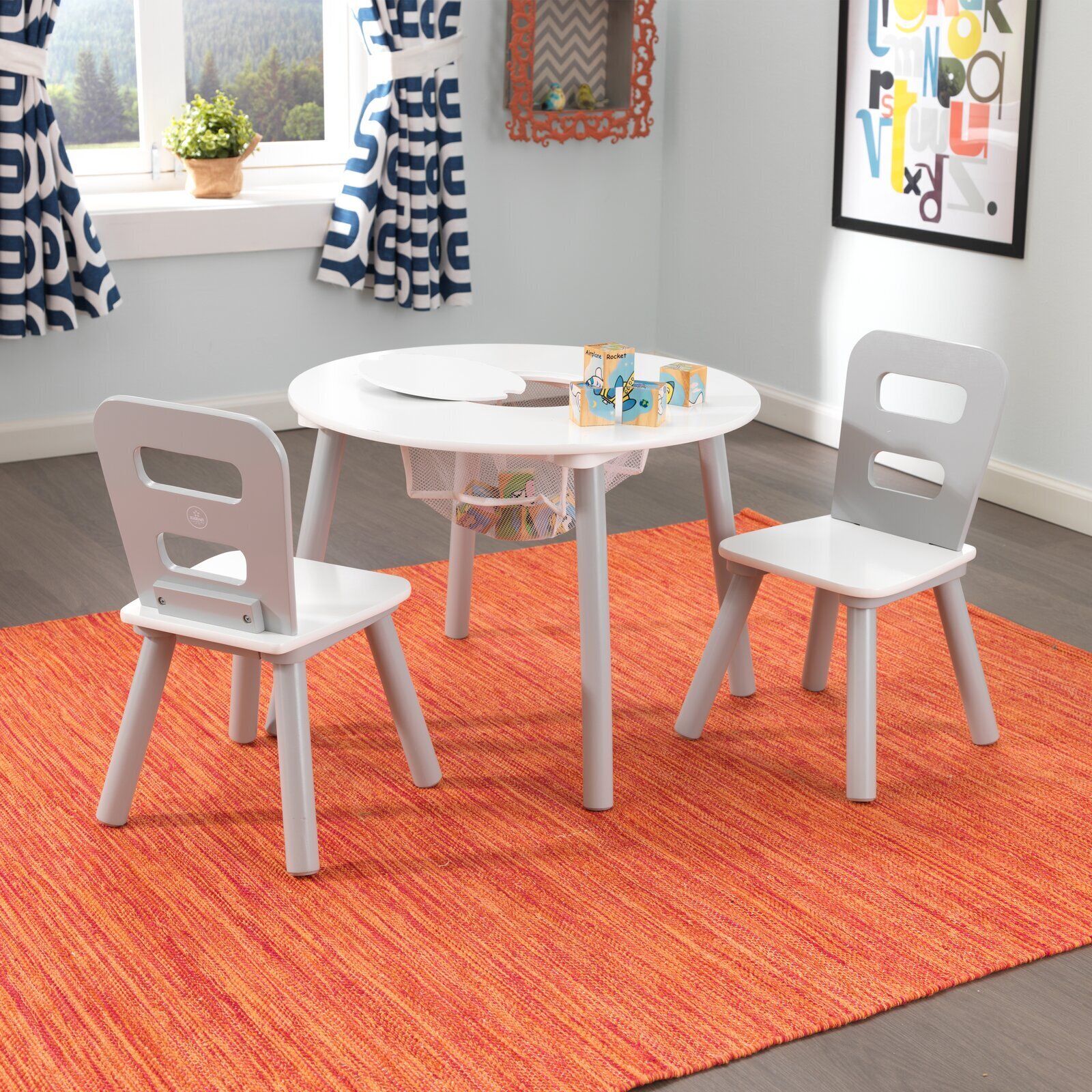 Two Tone Kids Table and Chair Set 