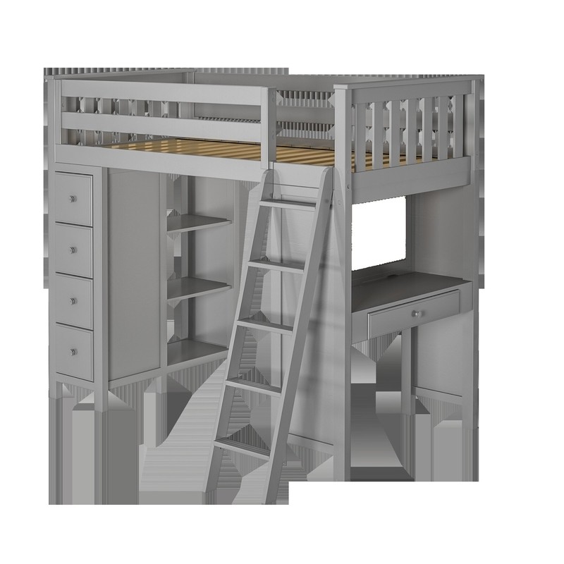 Tyree Twin 4 Drawer Solid Wood Loft Bed with Bookcase by Three Posts™ Baby & Kids