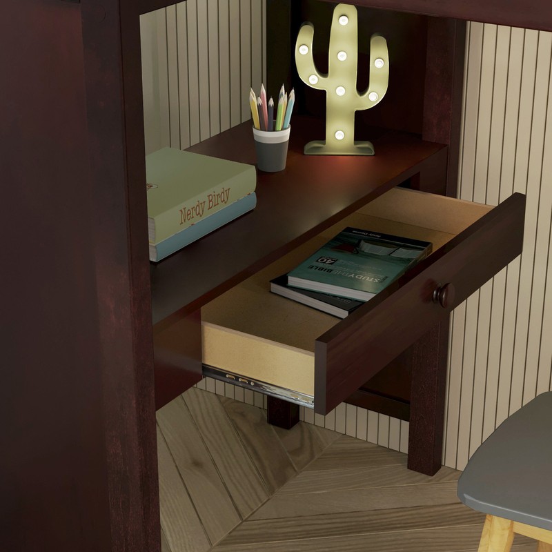 Tyree Twin 4 Drawer Solid Wood Loft Bed with Built-in-Desk by Three Posts™ Baby & Kids