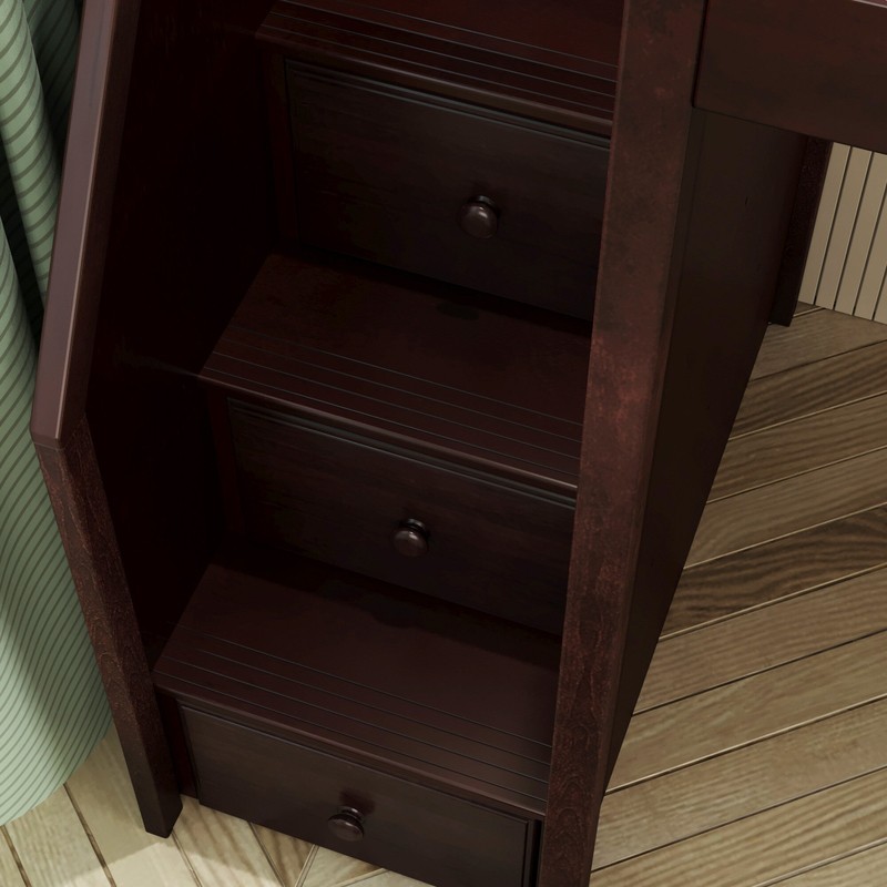 Tyree Twin 4 Drawer Solid Wood Loft Bed with Built-in-Desk by Three Posts™ Baby & Kids
