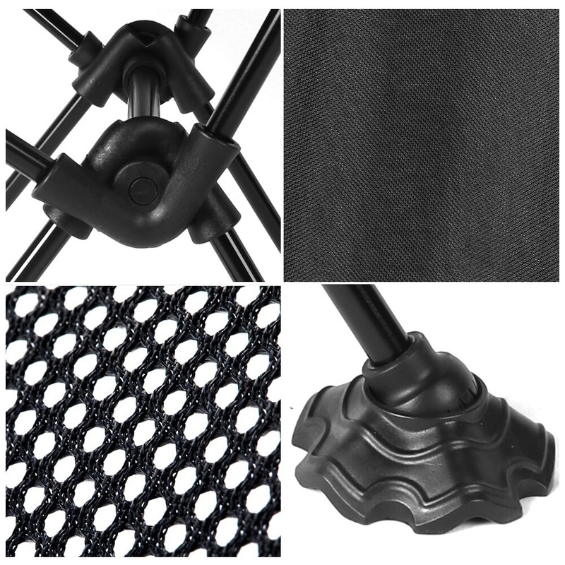 Ultralight Portable Collapsible Camping Chairs Lightweight Compact - Black