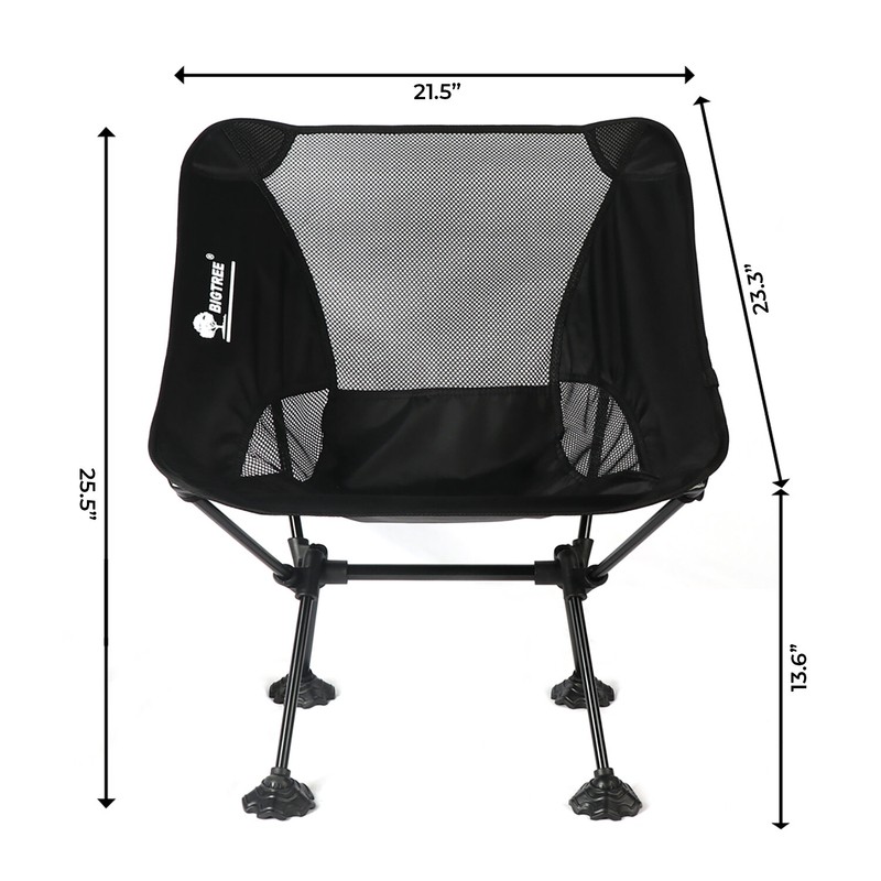 Ultralight Portable Collapsible Camping Chairs Lightweight Compact - Black