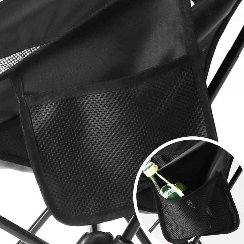 Ultralight Portable Collapsible Camping Chairs Lightweight Compact - Black