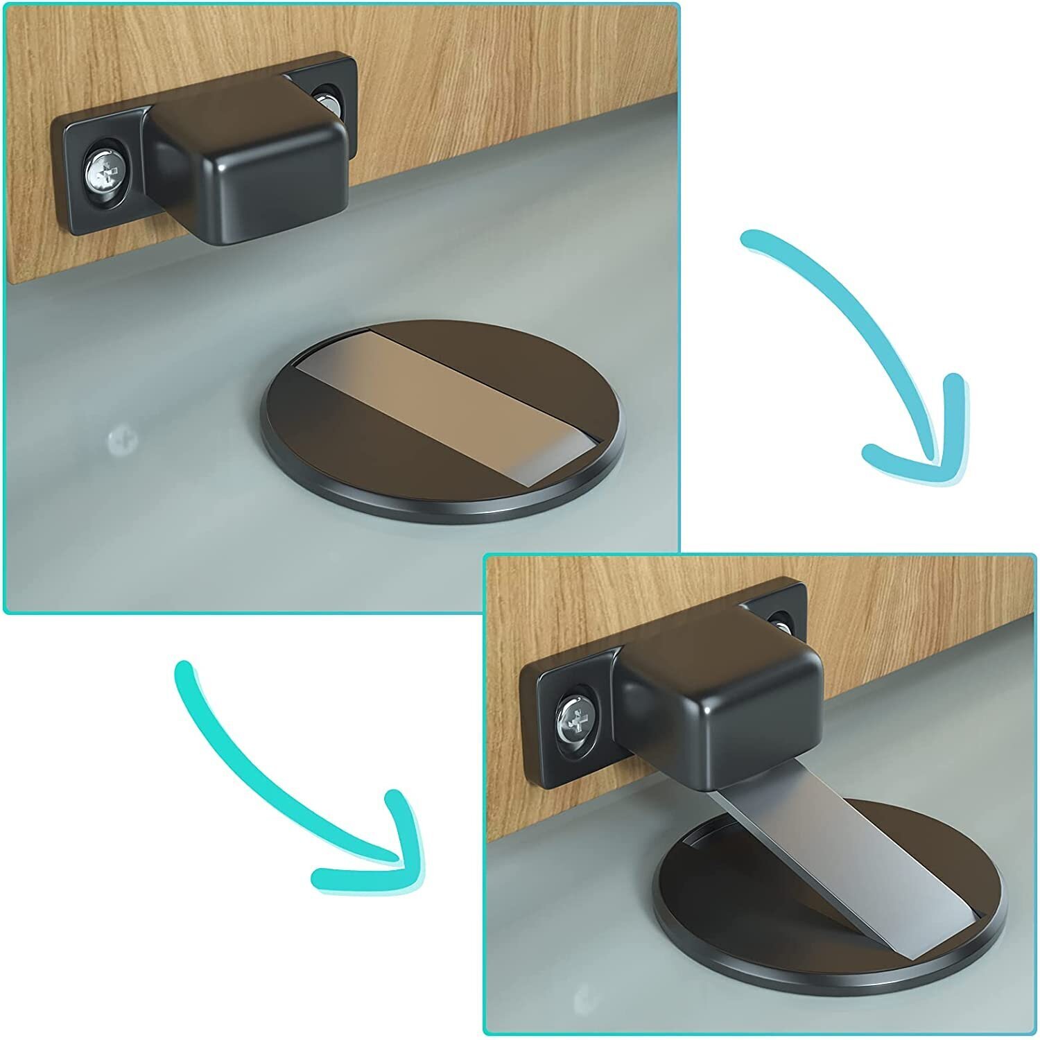Unique Flat Magnetic Door Stopper with Soft Catch Design 