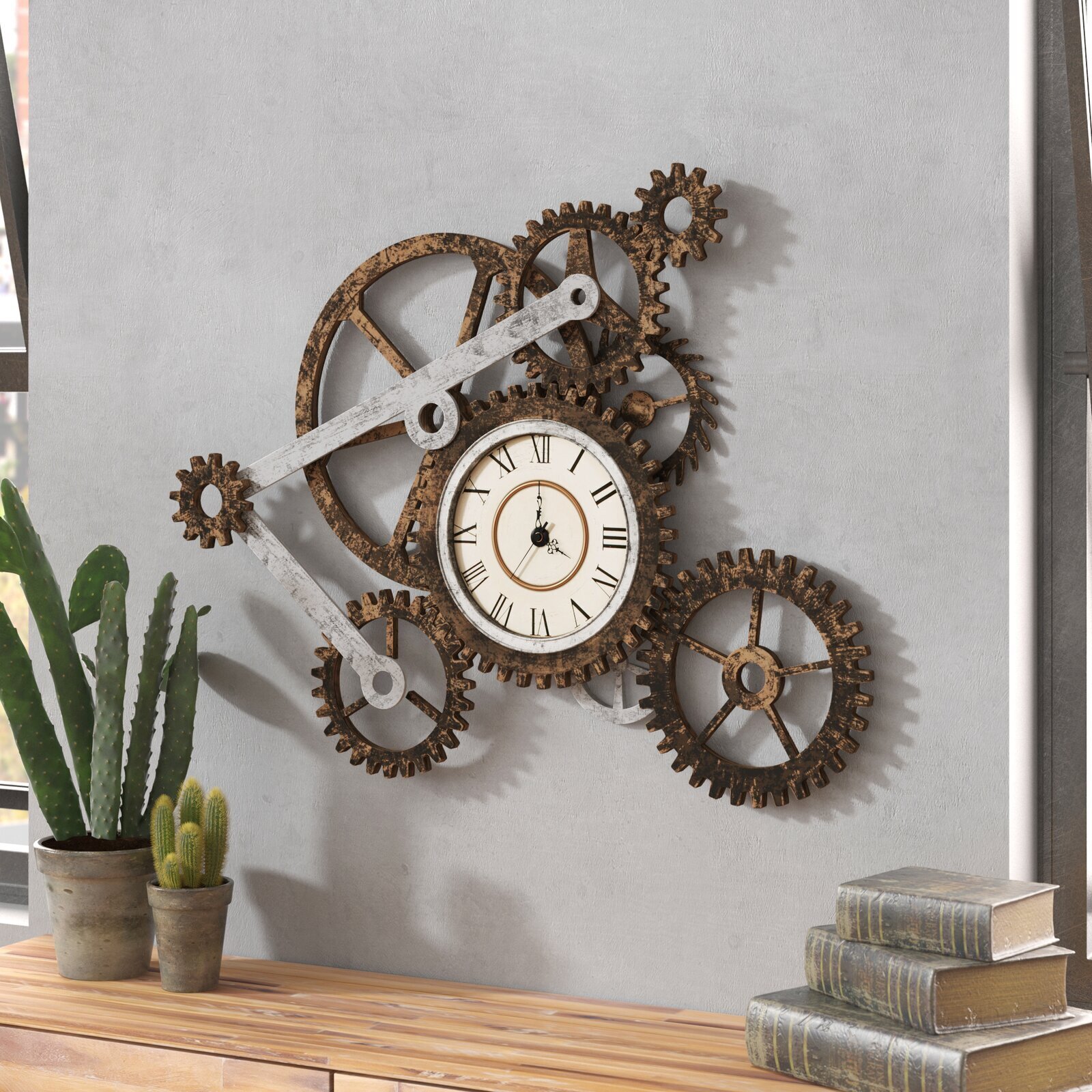 Unique Large Gears Wall Clock 