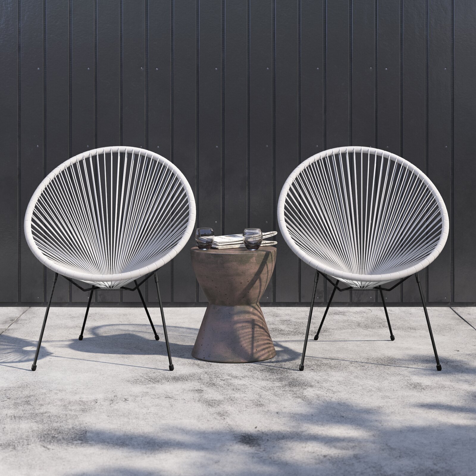 Unique Trendy Woven Round Metal Chair