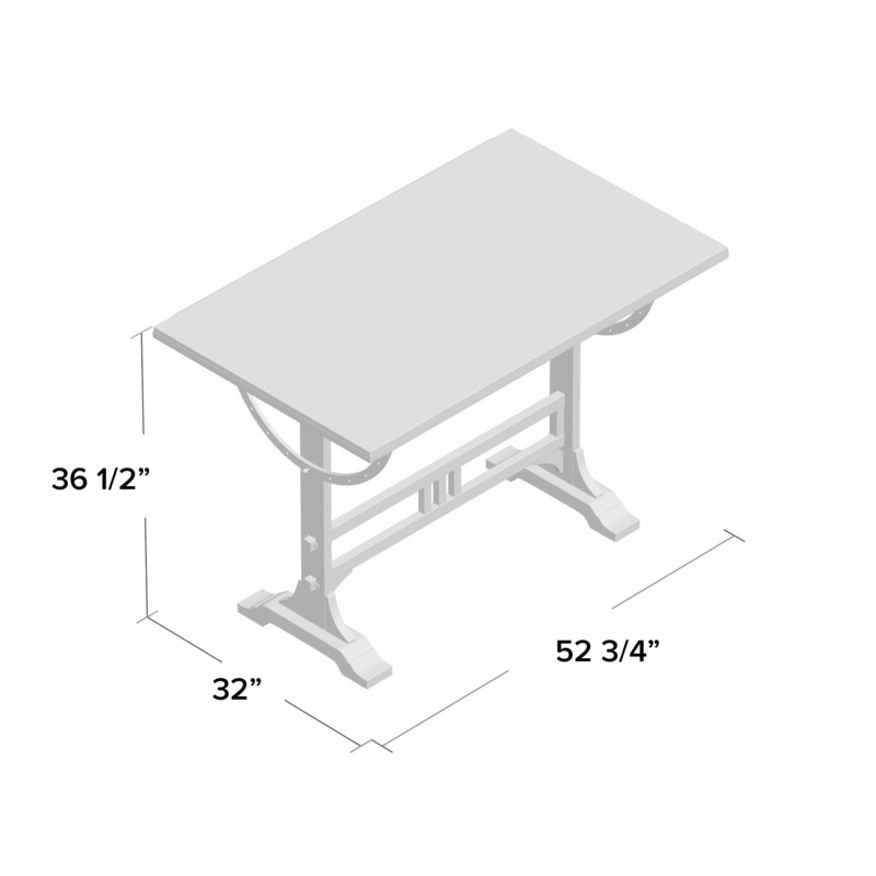 Vandervoort Solid Wood Drafting Table