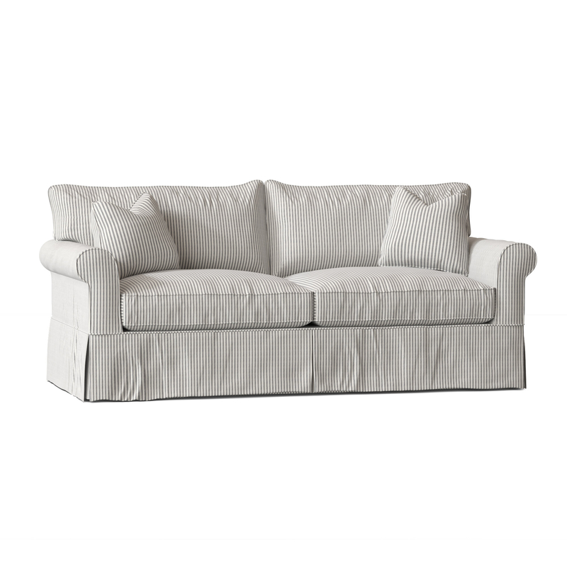 Veana 84'' Rolled Arm Slipcovered Sofa Bed with Reversible Cushions