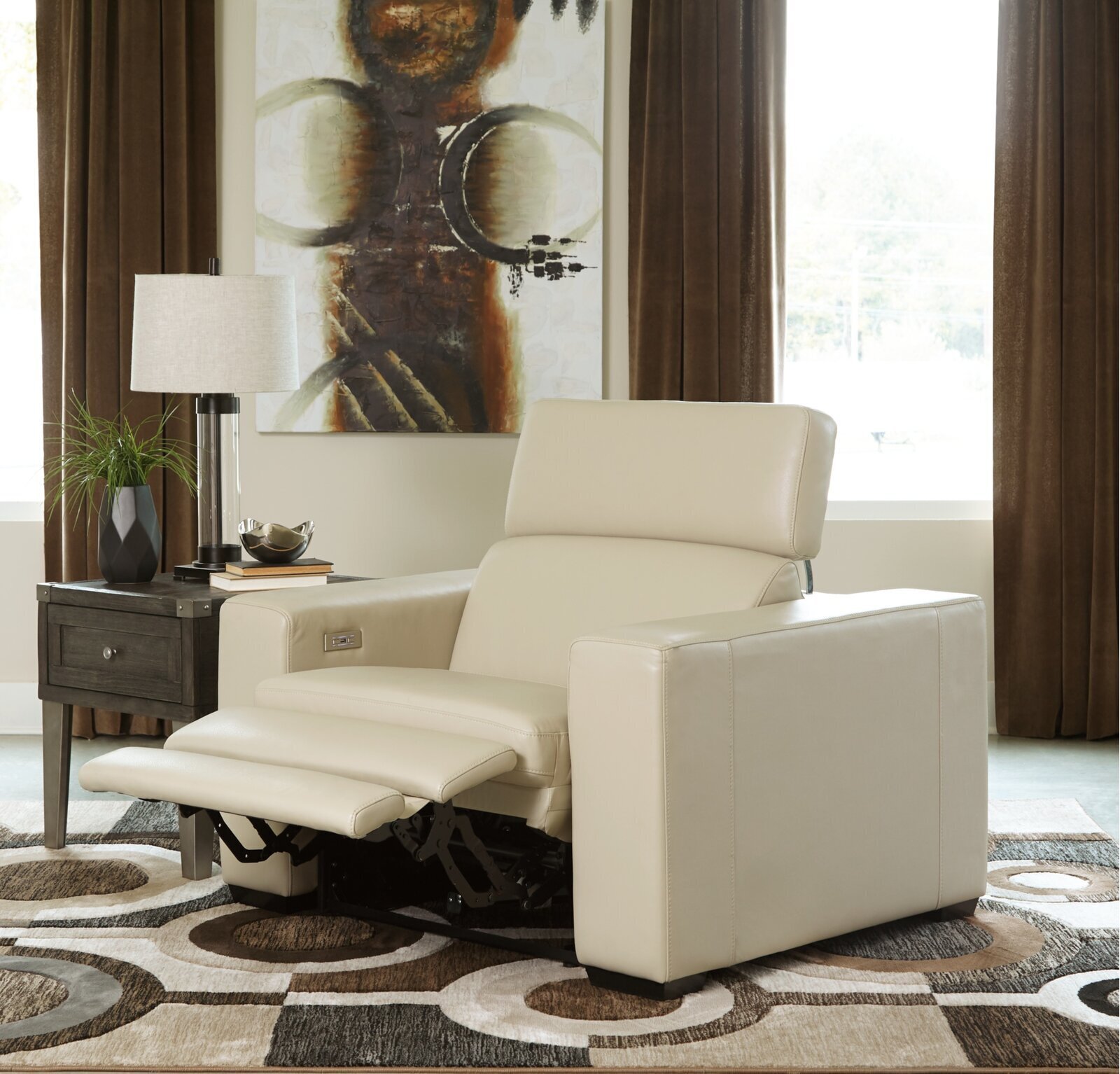 Vegan Leather Recliner Double Chair