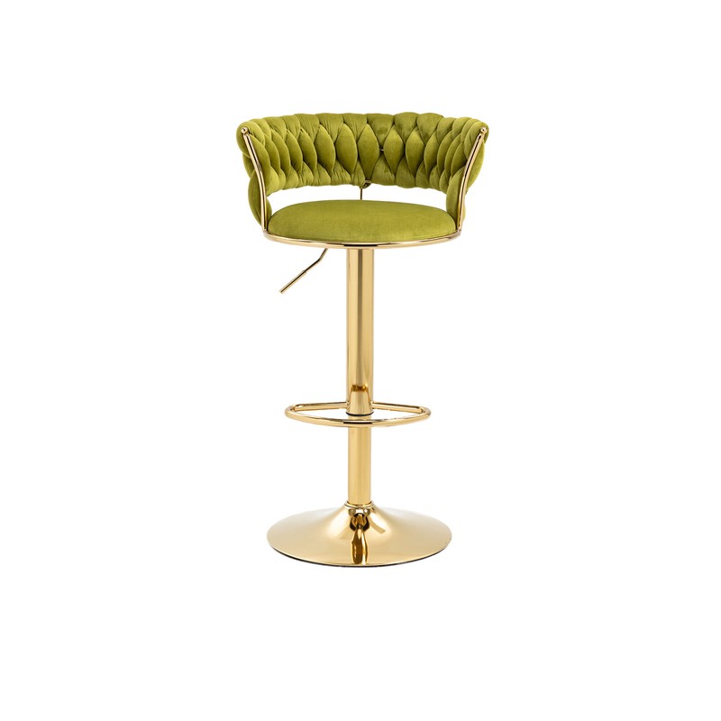 Velvet Swivel Bar Stool Set Of 2 Black