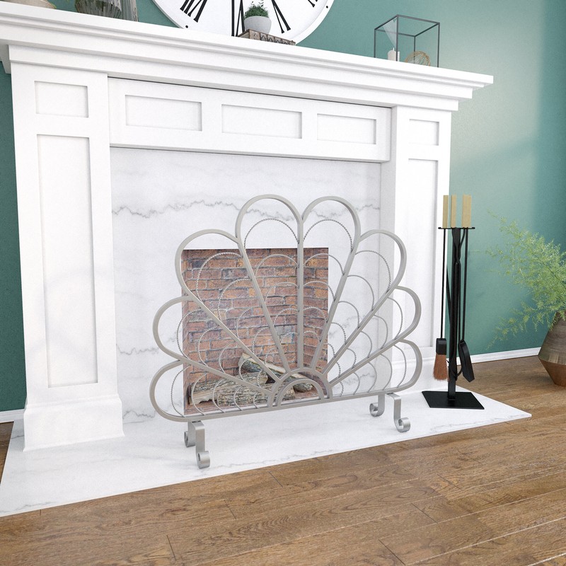Vernly 1 Panel Iron Fireplace Screen